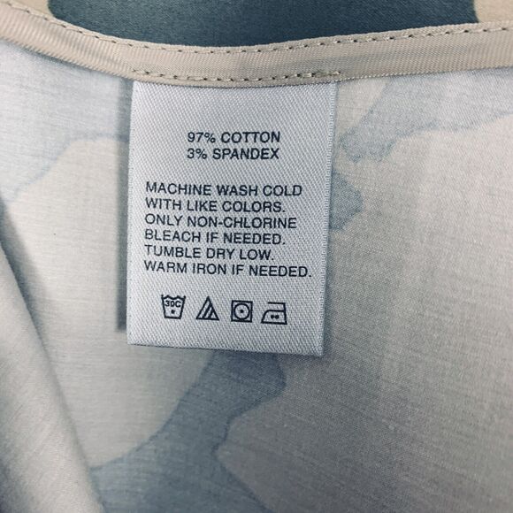 Nordstrom Halogen Size 8 Teal White Floral Knee Length Pencil skirt Stretch - Picture 4 of 4